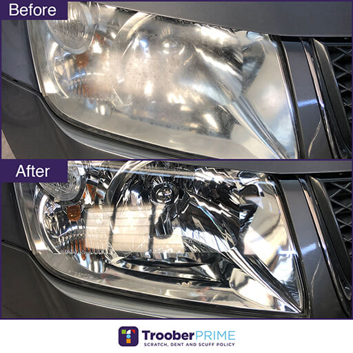 clean headlight plastic